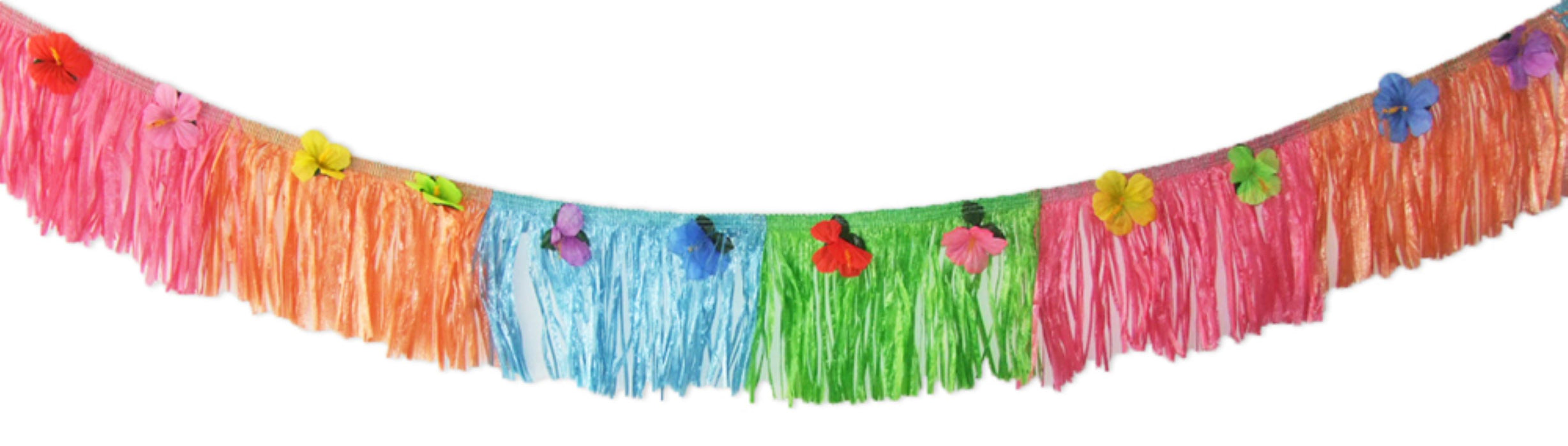 Aloha Hawaii Party XL Girlande mit Blumen 720 x 30cm | Südsee Partydekoration