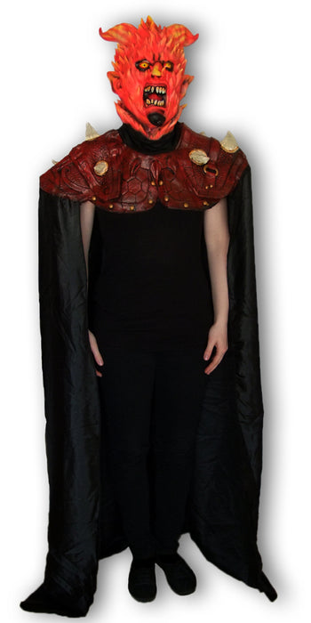 Feuerteufel Kostüm - Gesichtsmaske mit Umhang