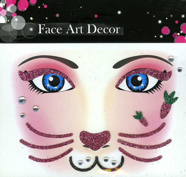 Face Art Decor Glitzer Tattoo Sticker Hase