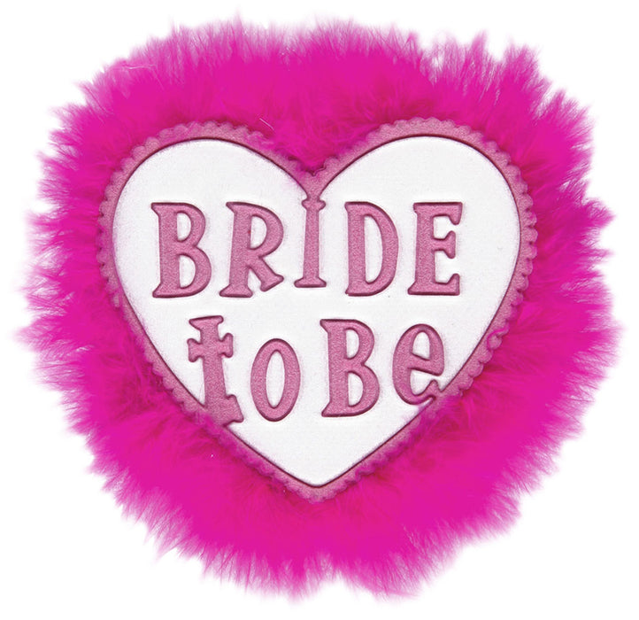 JGA Brautparty Accessoires - Brosche "Bride to Be" Pink Weiß