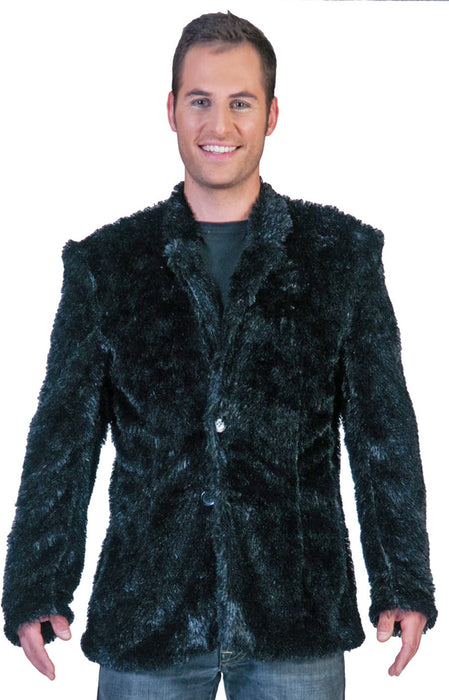 Hippie Jacke Clayton in Plüsch-Optik - Schwarz