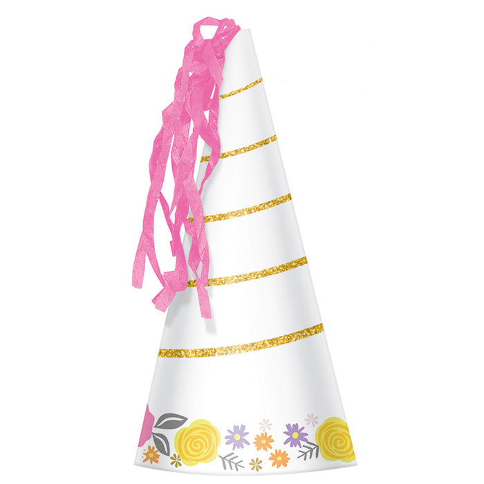 Amscan "Magical Unicorn" 8 Einhorn Partyhütchen 17,1 cm - 251929 | Kinder Geburtstag Partydekoration