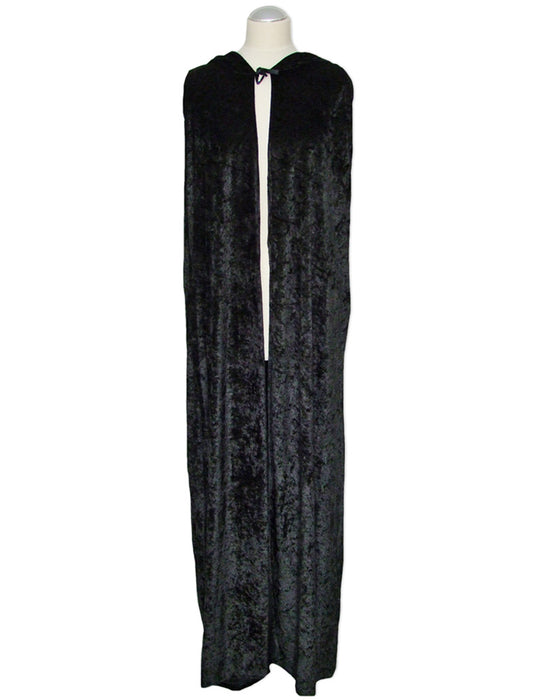 Samt Umhang mit Kapuze Schwarz