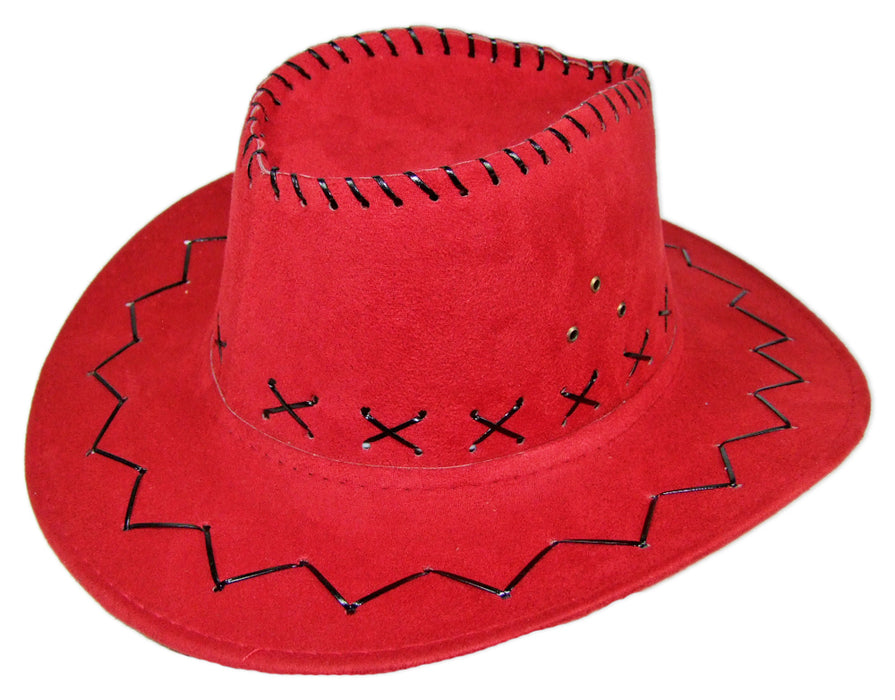 Kinder Cowboyhut mit Ziernähten - Rot