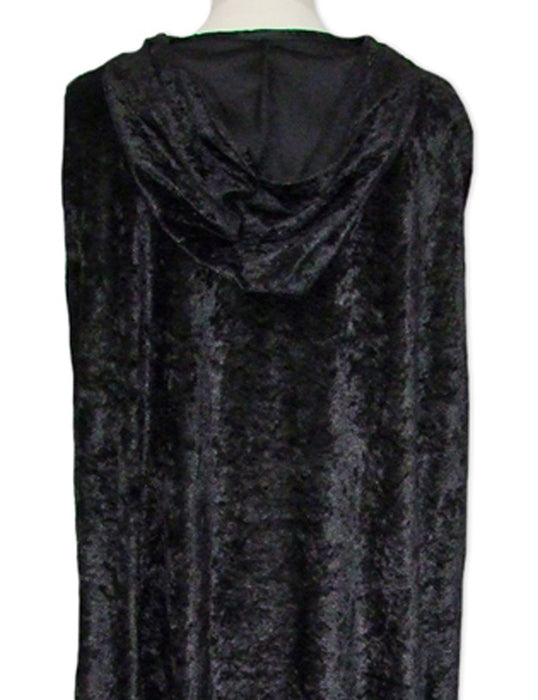 Samt Umhang mit Kapuze Schwarz