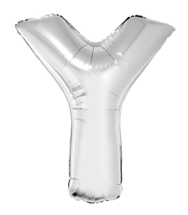 XXL Buchstaben Folienballon 100 cm - Silber Buchstabe Y