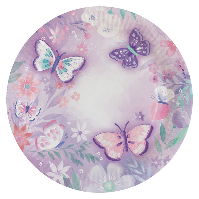 "Flutter" Schmetterlinge | Pappteller 8Stk./Ø22,8 cm