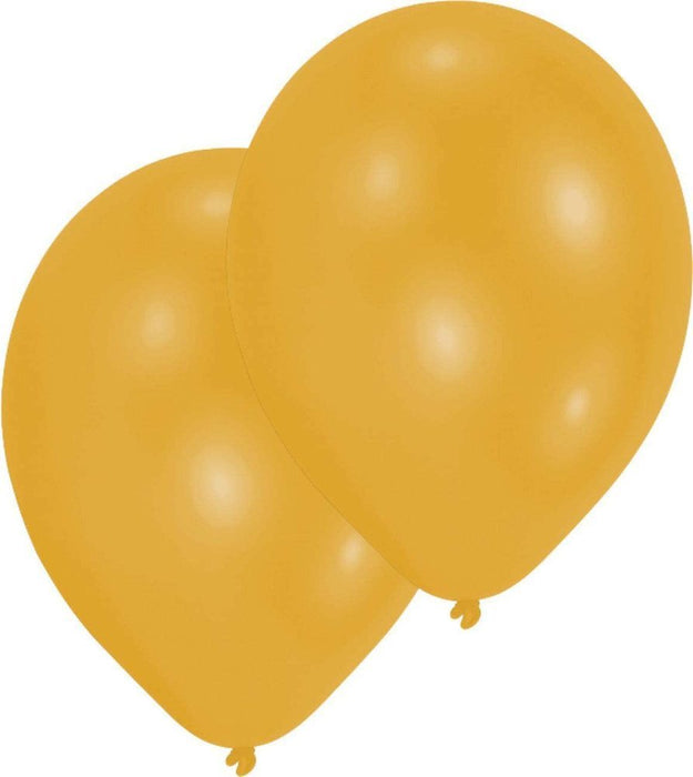 10 Stück Latexballons Luftballons 27,5 cm Einfarbig Uni - Metallic Gold