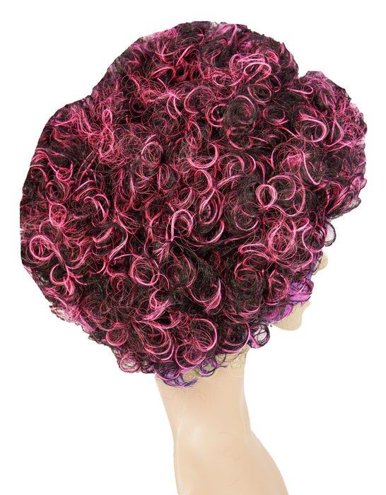 Afro Locken Perücke - Pink Schwarz meliert