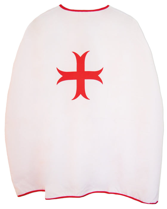 Ritter Umhang mit Wappen Kreuz Weiß Rot