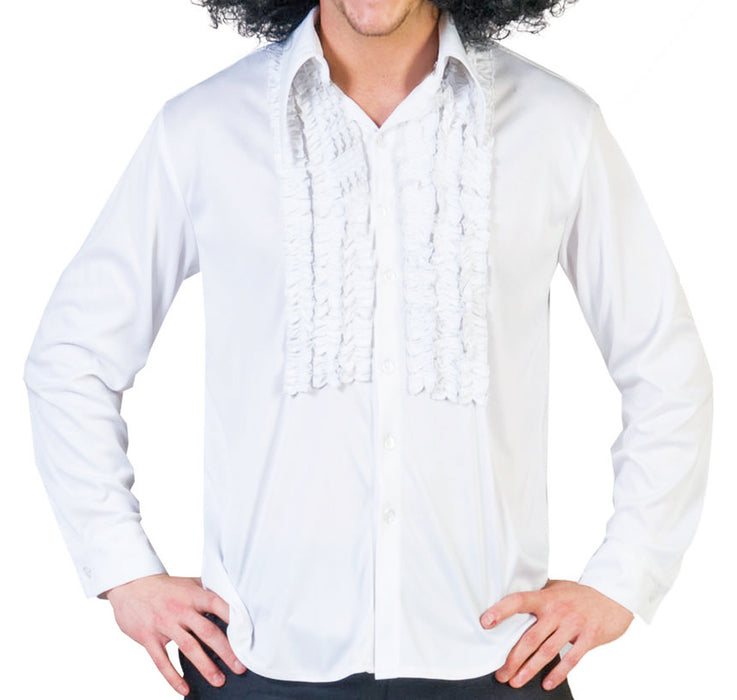 Hippie Rüschenhemd für Herren - Weiß