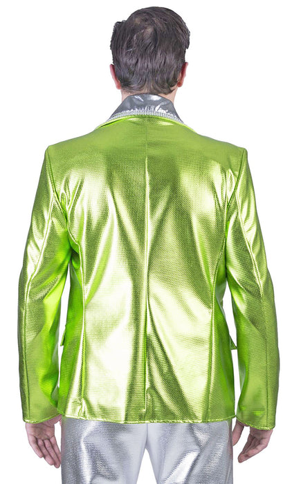 Disco Fever Metallic Kostüm Jacke für Herren - Neongrün