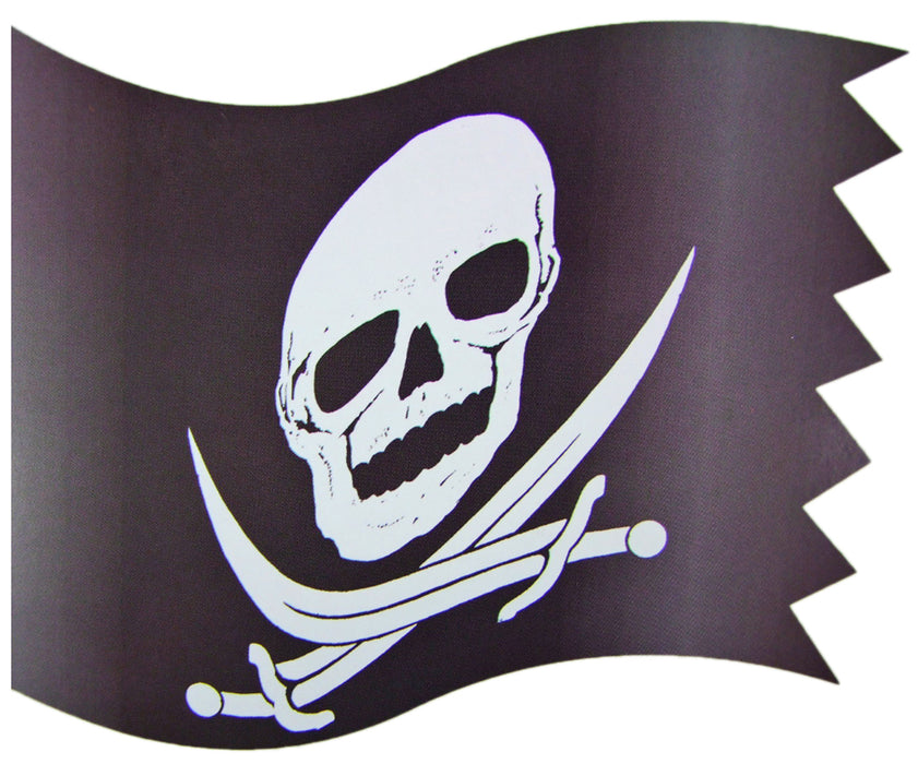 Piraten Party Flagge - Schwarz mit Totenkopf