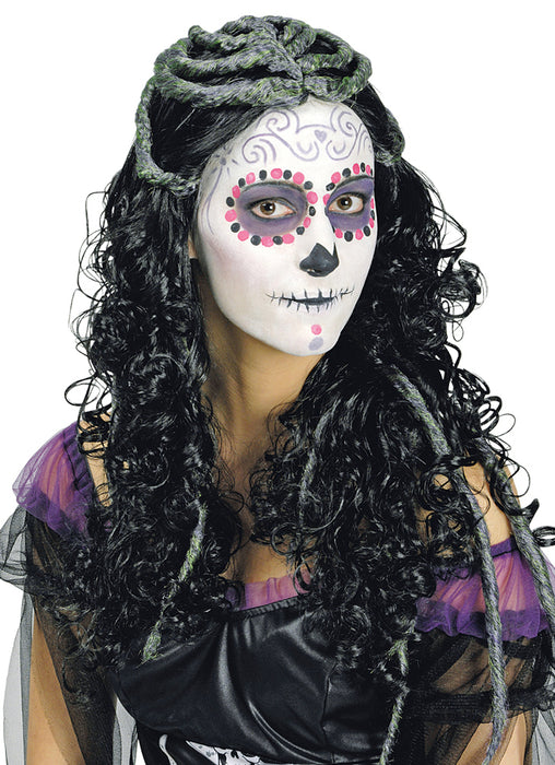 Voodoo Schwarze Langhaar Perücke mit Dreadlocks