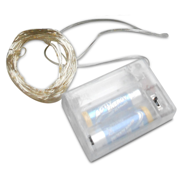 20er LED Minilichterkette mit Timer 76051 | Silber Warmweiß - Adventsdekoration