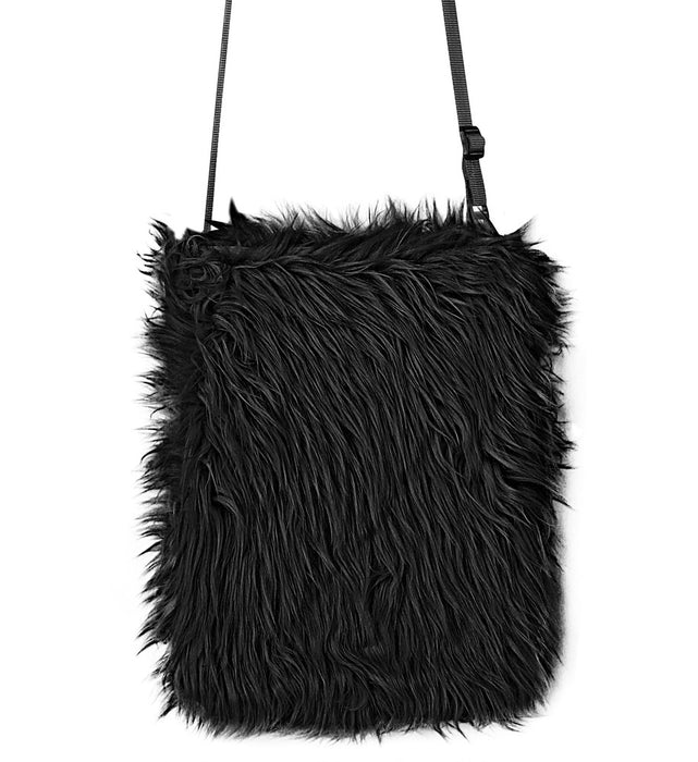 Plüsch Handtasche 20 x 24 cm | Schwarz