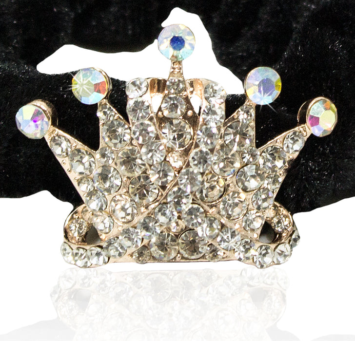 Samt Zopfband mit Strass Krone