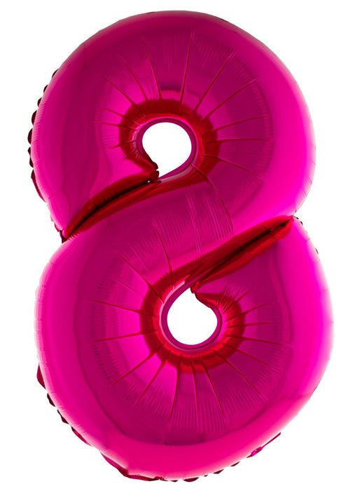 XXL Zahlen Folienballon 100 cm - Pink Zahl 8