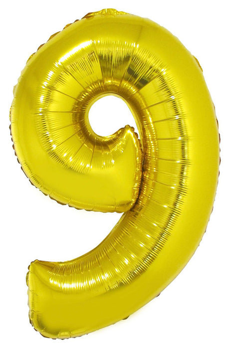 XXL Zahlen Folienballon 100 cm - Gold 9