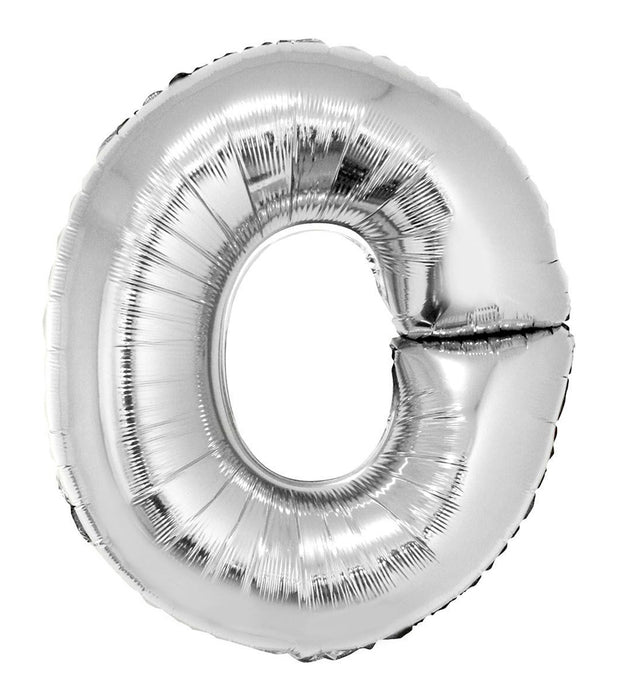 XXL Buchstaben Folienballon 100 cm - Silber Buchstabe O