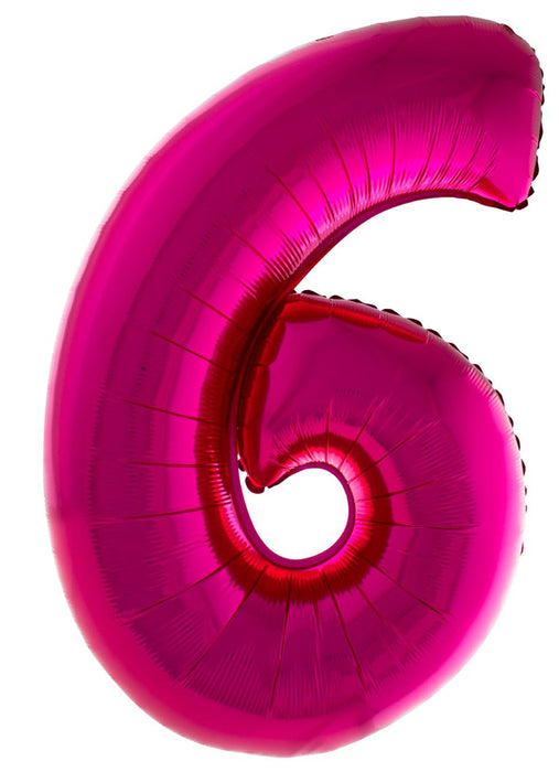 XXL Zahlen Folienballon 100 cm - Pink Zahl 6
