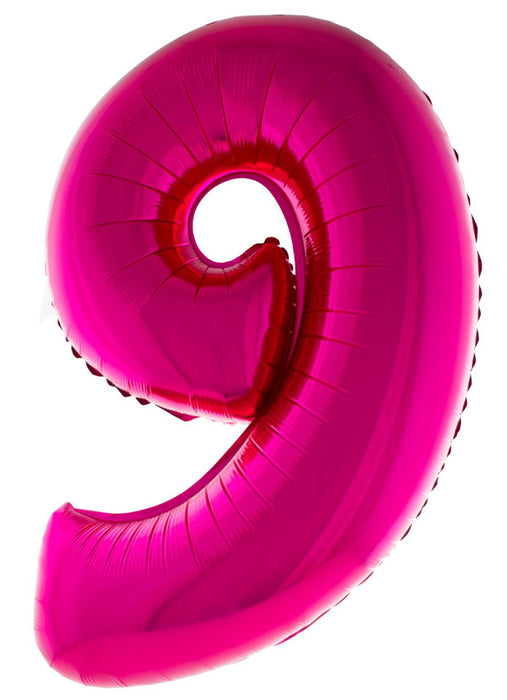 XXL Zahlen Folienballon 100 cm - Pink Zahl 9