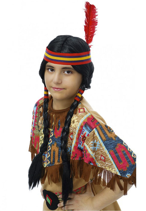 Perücke Indianerin für Kinder