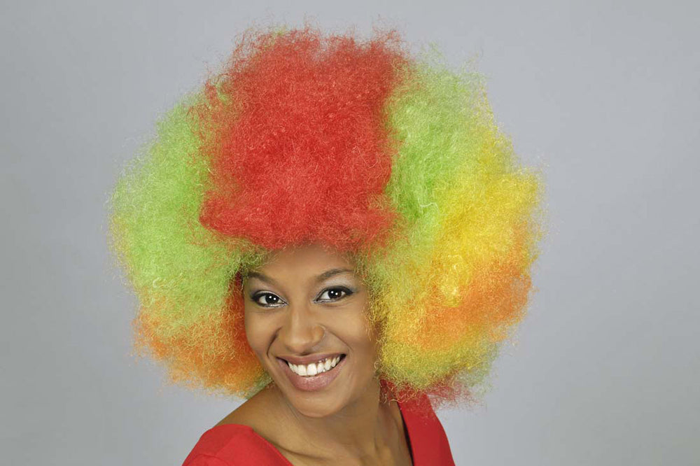 Riesen Afro Clown Perücke - Mehrfarbig