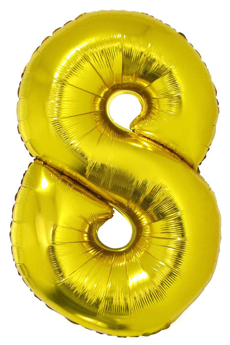 XXL Zahlen Folienballon 100 cm - Gold 8