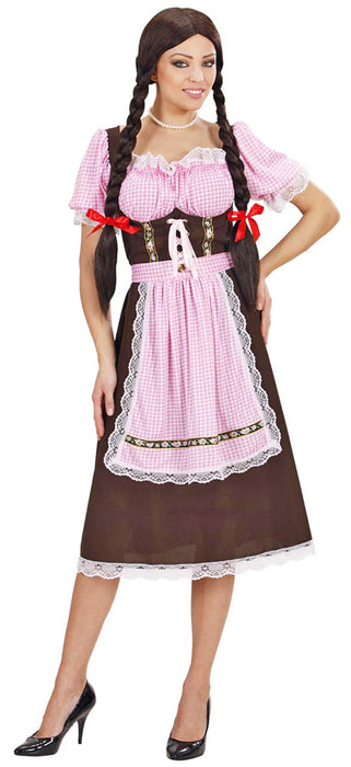 Dirndl Kostümkleid "Zenzi" für Damen | Braun Rosa