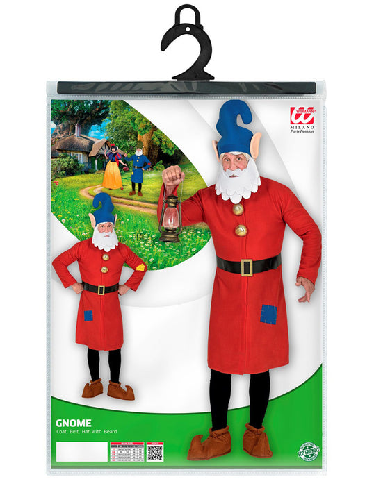 Zwergen Kostüm für Erwachsene - Rot | Wichtel Gnom Märchen Film