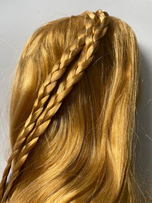 Langhaar Burgdamen Perücke "Gwendolina" - Kupferblond | Prinzessin Mittelalter Kostüm