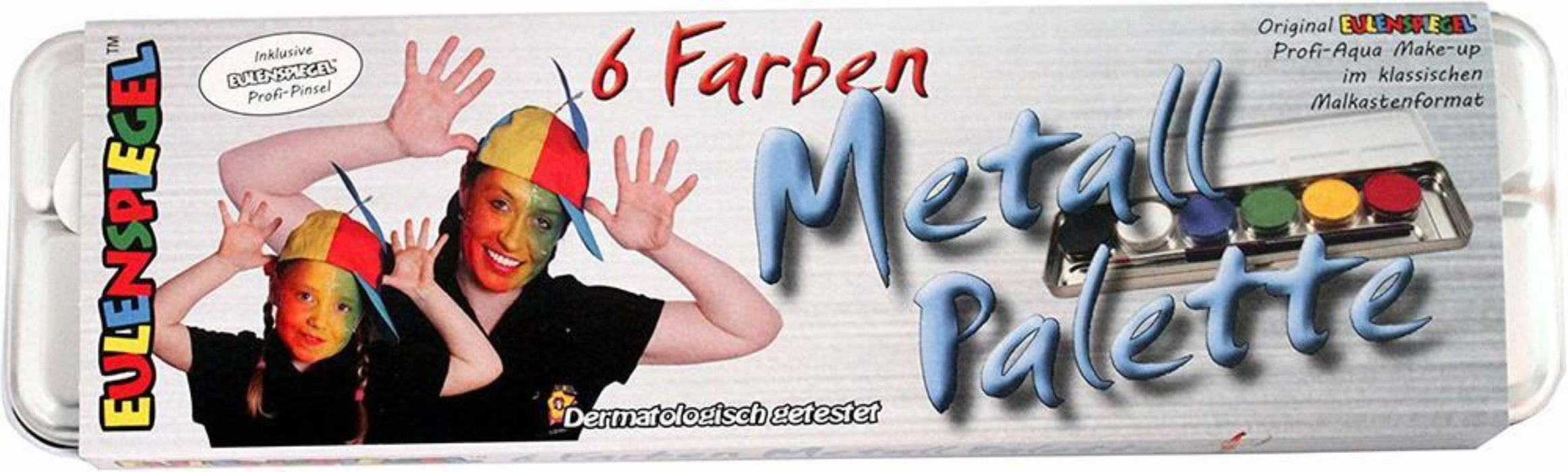 Eulenspiegel Schminkpalette mit 6 Farben in Profi Qualität