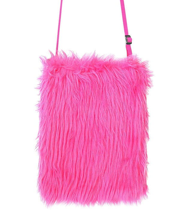 Neon Plüsch Handtasche 20 x 24 cm | Pink