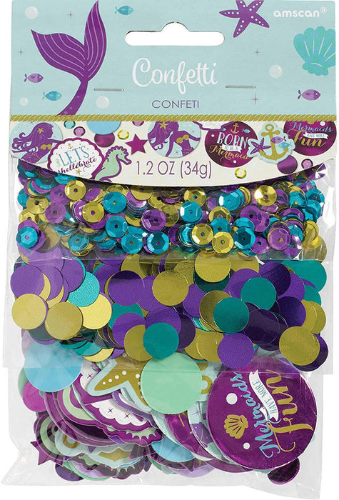 Amscan "Mermaid Wishes" Konfetti 34g - 360275 | Meerjungfrau Lila Grün Geburtstag Partydekoration