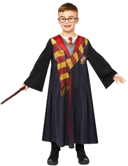 Harry Potter Deluxe Kostüm für Kinder - Schwarz Rot | Magier Zauberer