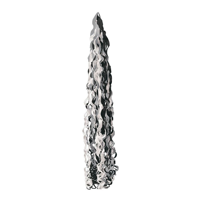 Ballondekoration Twirlz Anhänger Medium 15 x 86 cm - Elegant Schwarz Silber