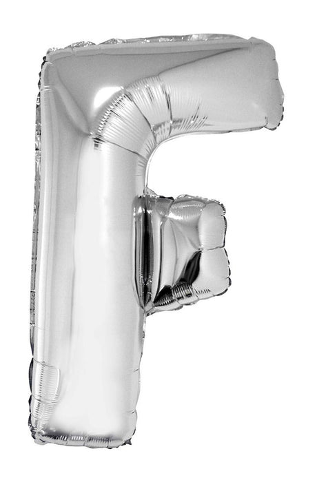 XXL Buchstaben Folienballon 100 cm - Silber Buchstabe F