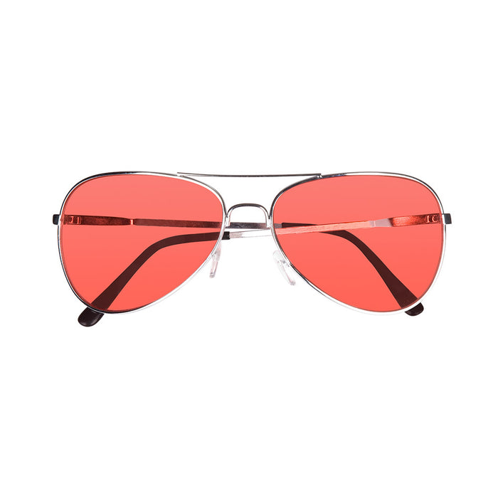 Retro Piloten Brille - Rot