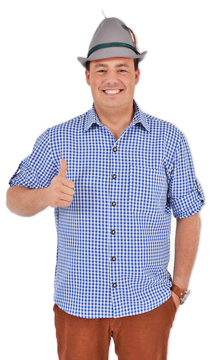 Karo Trachtenhemd Anton für Herren - Blau