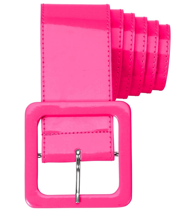 Neon Lack Gürtel für Damen 124,0 x 5,5 cm | Pink 17396