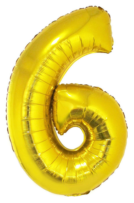 XXL Zahlen Folienballon 100 cm - Gold 6