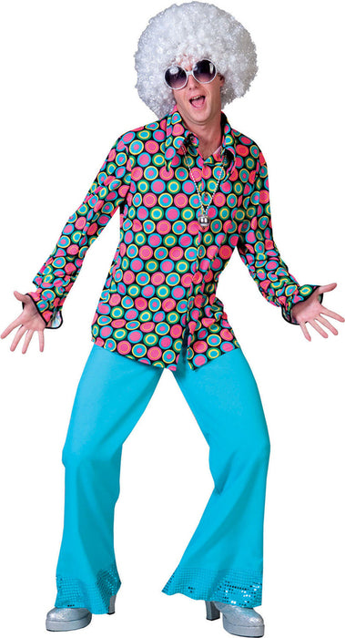 Polka Dot Retro Hippie Hemd für Herren