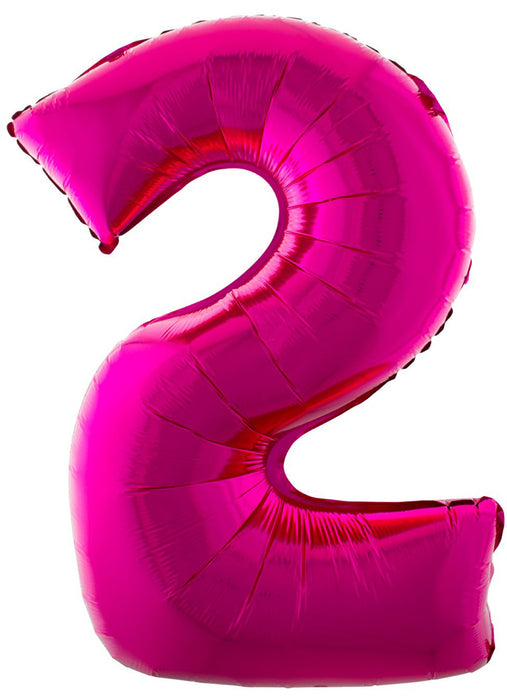 XXL Zahlen Folienballon 100 cm - Pink Zahl 2