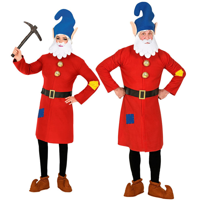 Zwergen Kostüm für Erwachsene - Rot | Wichtel Gnom Märchen Film