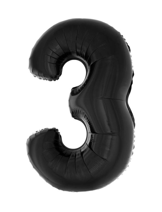 XXL Zahlen Folienballon 100 cm - Schwarz 3