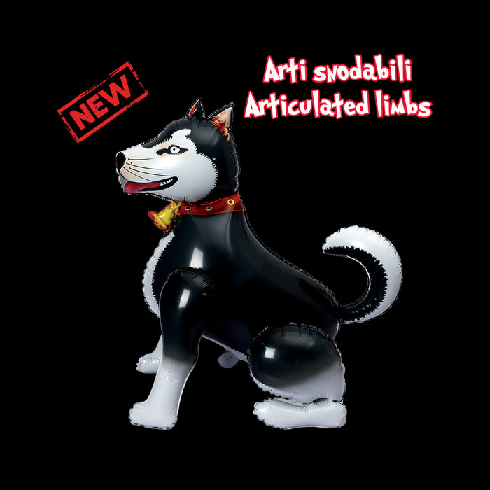 Airwalker Folienballon "Husky schwarz" | 110cm