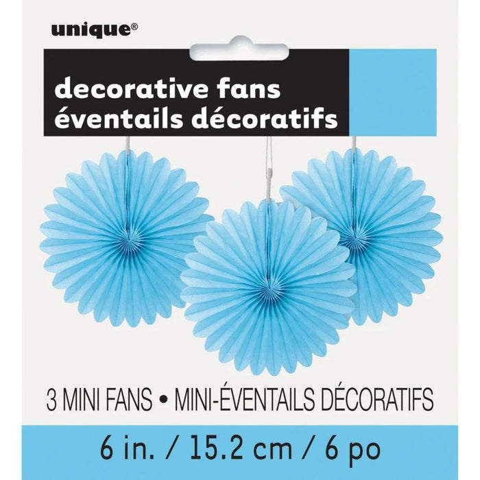 Dekofächer Uni 15cm/3 Stück | Hellblau