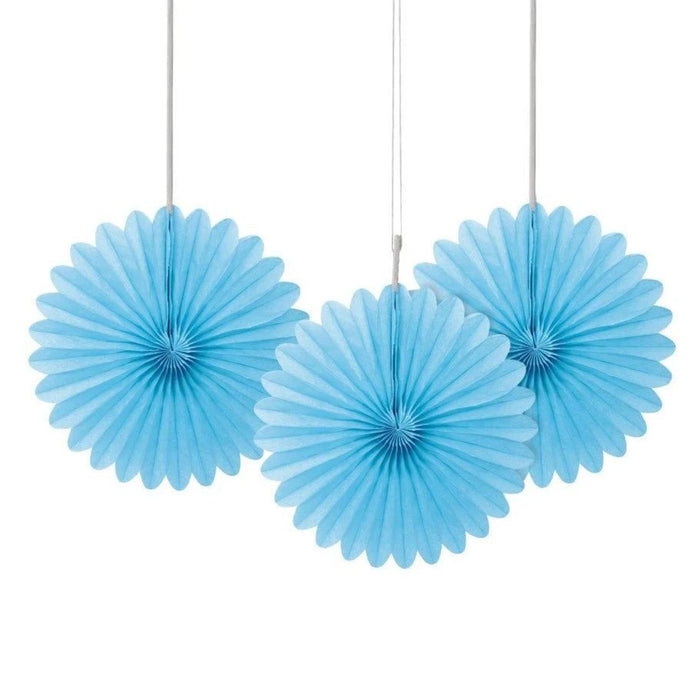 Dekofächer Uni 15cm/3 Stück | Hellblau