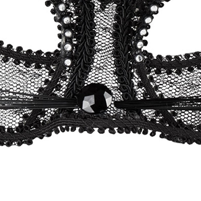 Spitzen Augenmaske "Katze de luxe" | Schwarz